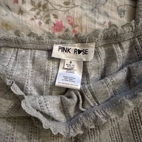 Pink Rose Ribbed Lounge/Sleep Set - Picture 2 of 4